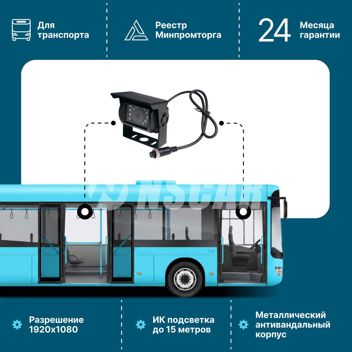 Автомобильная камера NSCAR AC208 Full HD