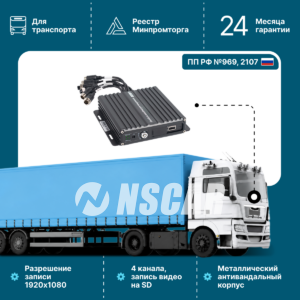 Автомобильный видеорегистратор NSCAR F864 ver.03 2SD