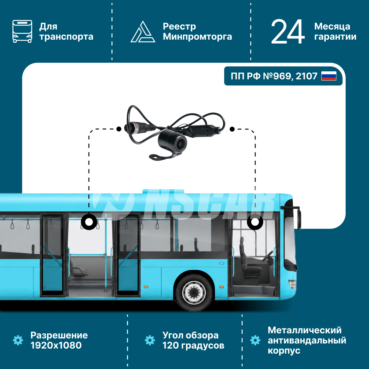 Автомобильная видеокамера NSCAR FD317 ver.09