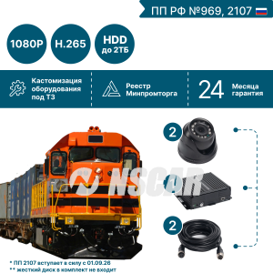 Комплект на 2 камеры NSCAR BUS201 FullHD_HDD (по 969, 2107*)