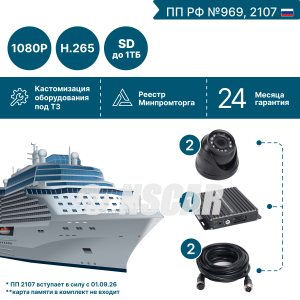 Комплект на 2 камеры NSCAR BUS201 FullHD_2SD (по 969, 2107*)