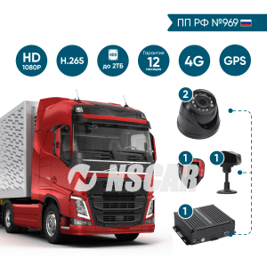 Комплект для грузового транспорта с системой помощи и контроля для водителя ADAS-DSM ADAS401_HDD + 4G+GPS/Глонасс+WiFi