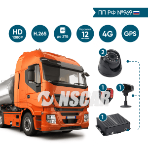 Комплект для опасных грузов с системой помощи и контроля для водителя ADAS-DSM ADAS401_HDD + 4G+GPS/Глонасс+WiFi