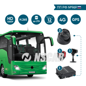 Комплект для автобуса с системой помощи и контроля для водителя ADAS-DSM ADAS401_HDD + 4G+GPS/Глонасс+WiFi