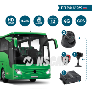 Комплект для автобуса с системой помощи и контроля для водителя ADAS-DSM ADAS401_SD + 4G+GPS/Глонасс+WiFi
