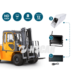 Беспроводной комплект NSCAR PK304 (1 вилочная камера + 2 прямоугольные) для вилочных погрузчиков и штабелеров c батареей 20000мАч, функция записи
