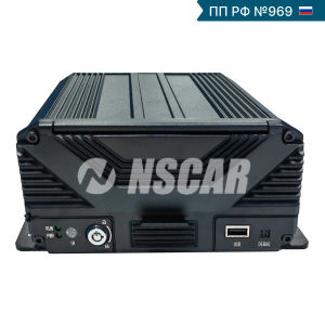 Промышленный транспортный видеорегистратор NSCAR F864 ver.05 2HDD+SD 4G, GPS/ГЛОНАСС, WiFi (8 каналов, 1080P, сертификат 969)