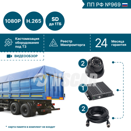 Комплект на 2 камеры NSCAR BN201 FullHD_SD (969)