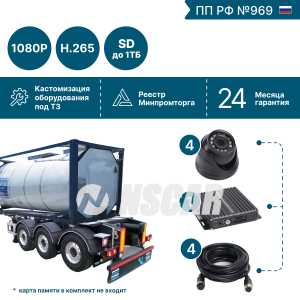 Комплект на 4 камеры NSCAR BN401 FullHD_SD (969)