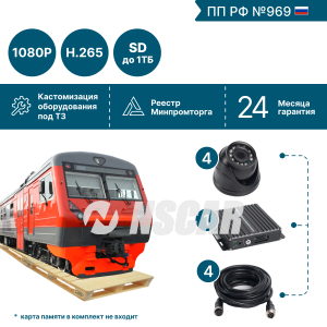 Комплект на 4 камеры NSCAR BUS401 FullHD_SD