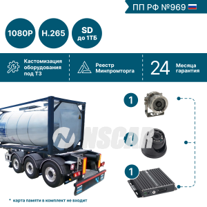 Взрывозащищенный комплект видеонаблюдения NSCAR для транспорта (2 видеокамеры) BN2_SD FullHD (по 969)