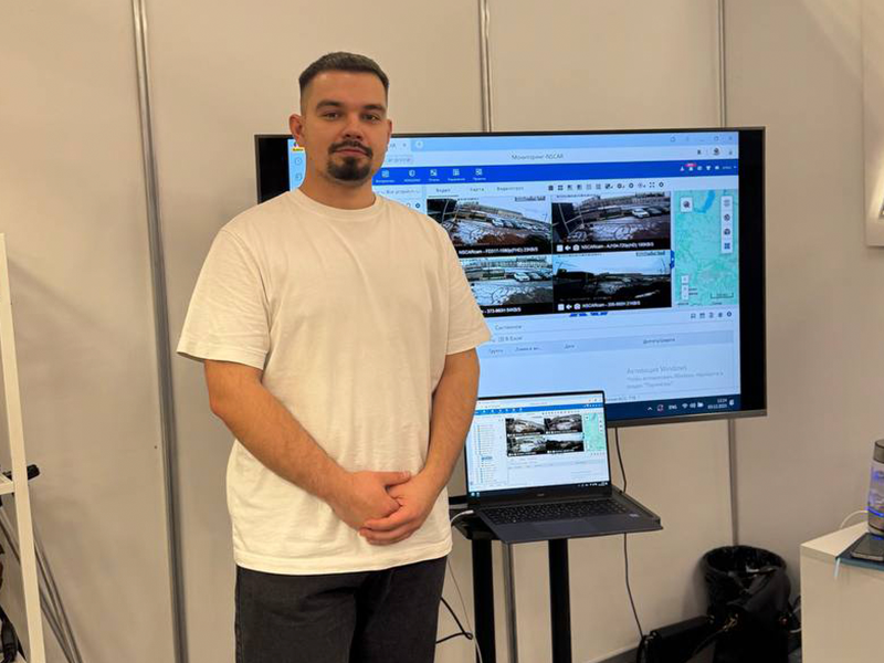 Сергей Нестеров на презентации видеонаблюдения для лесозаготовительной техники