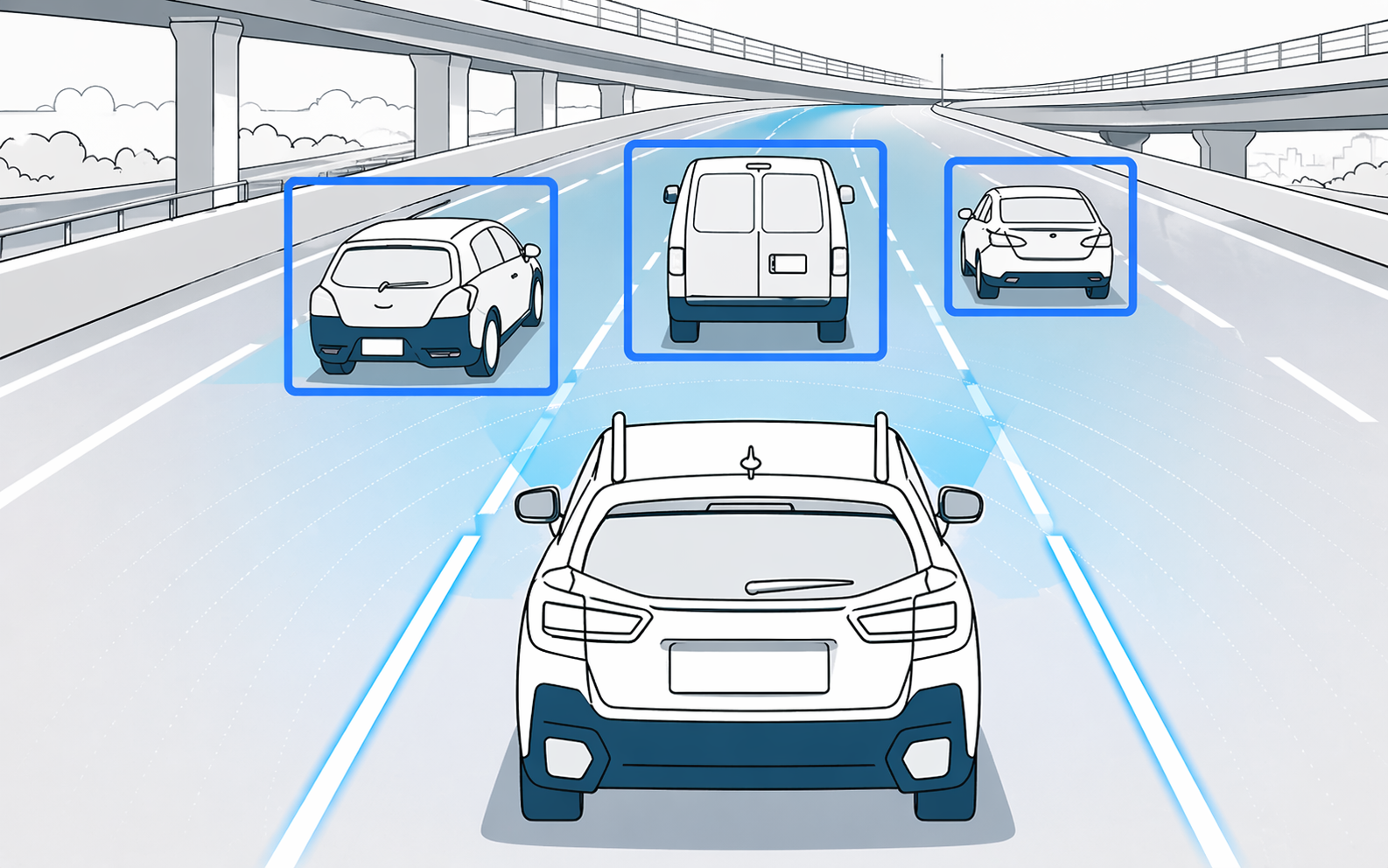 Контроль за дорожно обстановкой камерой ADAS с ИИ