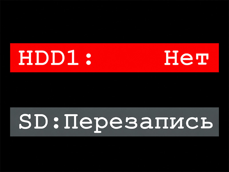Окно с ошибкой по накопителю у регистратора